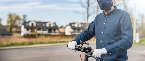 coronavirus epidemic - electric scooter background