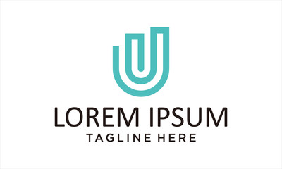ILLUSTRATION LETTER U LOGO DESIGN CONCEPT
