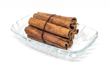 Cinnamon Sticks in White Background