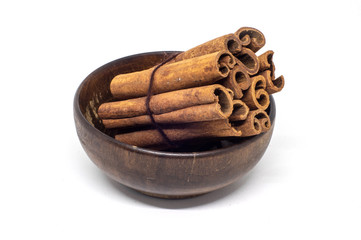 Cinnamon Sticks in White Background