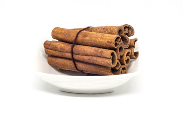 Cinnamon Sticks in White Background