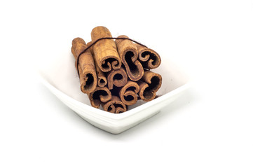 Cinnamon Sticks in White Background