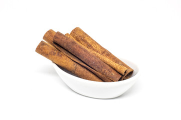 Cinnamon Sticks in White Background