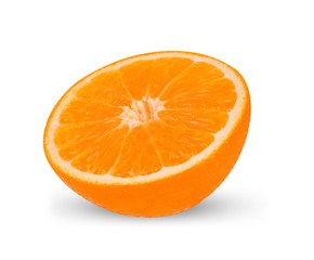slice orange fruit isolated on white background