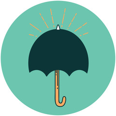 icon of tattoo style open umbrella