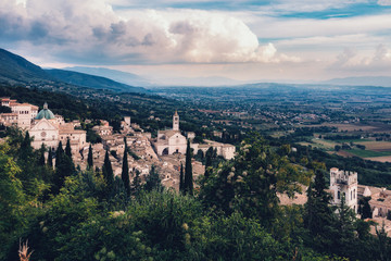 Fototapeta na wymiar Panorama of the city of Assisi.