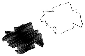 Apeldoorn City (Kingdom of the Netherlands, Holland, Gelderland) map vector illustration, scribble sketch City of Apeldoorn map