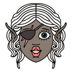 elf rogue character face illustration