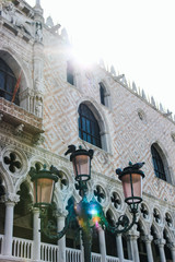 Fototapeta na wymiar Marcus Place in Venice with Lens Flare