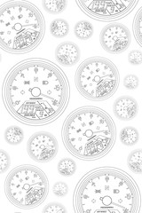 Max speed seamless pattern background icon. Flat vector illustration. Speedometer, tachometer sign symbol pattern. Speedometer pattern white line background.