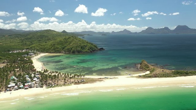 Nacpan Beach, sur l'&icirc;le de Palawan, Philippines