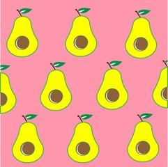 Avocado colorful pattern illustration vector