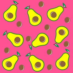 Avocado colorful pattern illustration vector