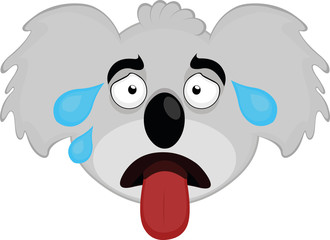 Vector illustration of the face of a koala cartoon