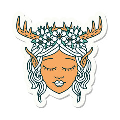 elf druid character face sticker