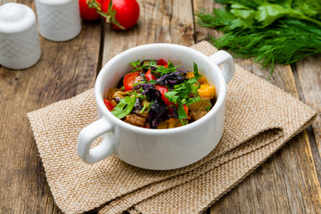 ajapsandali georgian kitchen on wooden table
