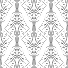 Seamless background of outlines vintage decorative elements