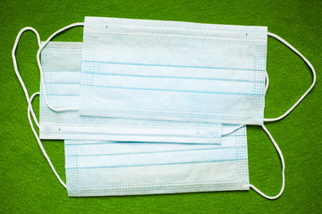 Typical mask for covering mouth and nose for protection against virus.