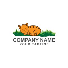 A sleeping coklat cat. Vector cartoon illustration ,Flat Cartoon Style Suitable for Web Landing Page, Banner, Flyer, Sticker, Card