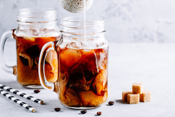 Coconut Milk Thai Iced Coffee with Coffee Ice Cubes