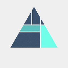 Mondrian style art colorful logo design illustration