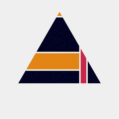 Mondrian style art colorful logo design illustration