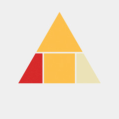 Mondrian style art colorful logo design illustration