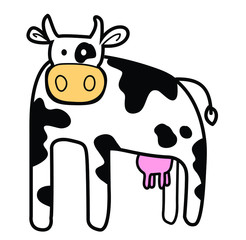 cow animal symbol milk icon isolated on white background 