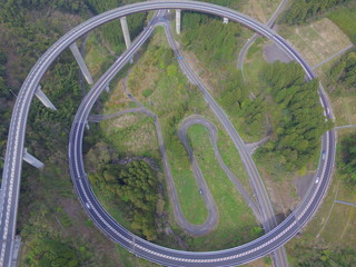 三瀬ループ橋（空撮）