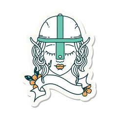 elf fighter character face sticker