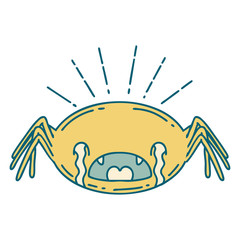 traditional tattoo style crying spider