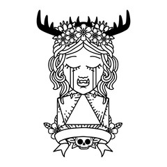 crying orc druid character with natural one roll illustration