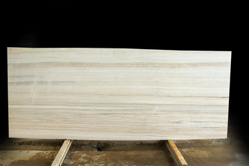 Large slab natural stone white marble with longitudinal stripes called Palissandro Classico lines