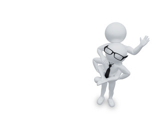 Businessman stick figure with a 