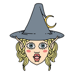 elf mage character face illustration