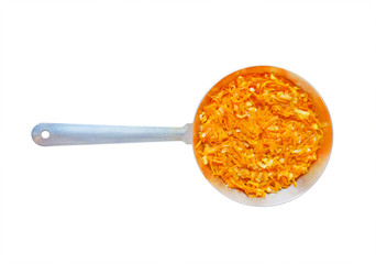 Roast carrots with onions in a frying pan