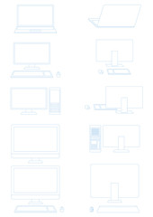 パソコンのセット　線のみ