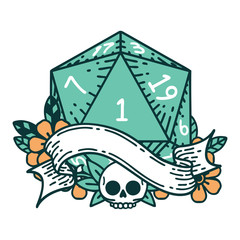 natural one d20 dice roll illustration