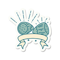 sticker of tattoo style hazelnuts