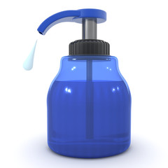 3D Hand sanitizer with drop coming out of it