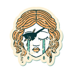 crying human rogue character grunge sticker
