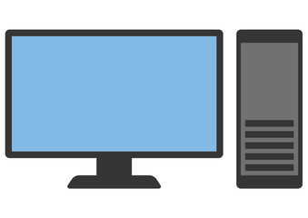 タワー型デスクトップパソコンのイラスト