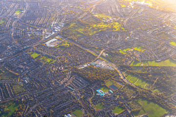 Aerial cityscape view of London city,England, United Kingdom