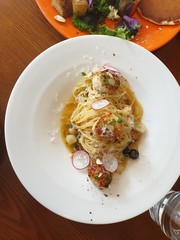 환상적인 관자 파스타