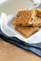Oatmeal bars flap jack fruit nuts seeds healthy snacks