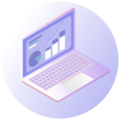 Isometric image of a laptop. 3d