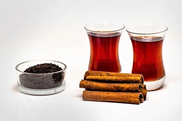 Black Tea in Turkish Tea Glasses