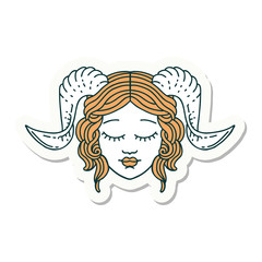 tiefling character face sticker