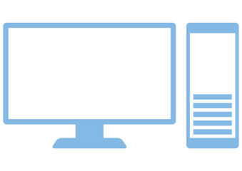 タワー型デスクトップパソコンのイラスト