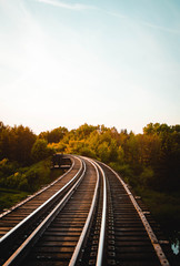 Fototapeta premium railway in the autumn